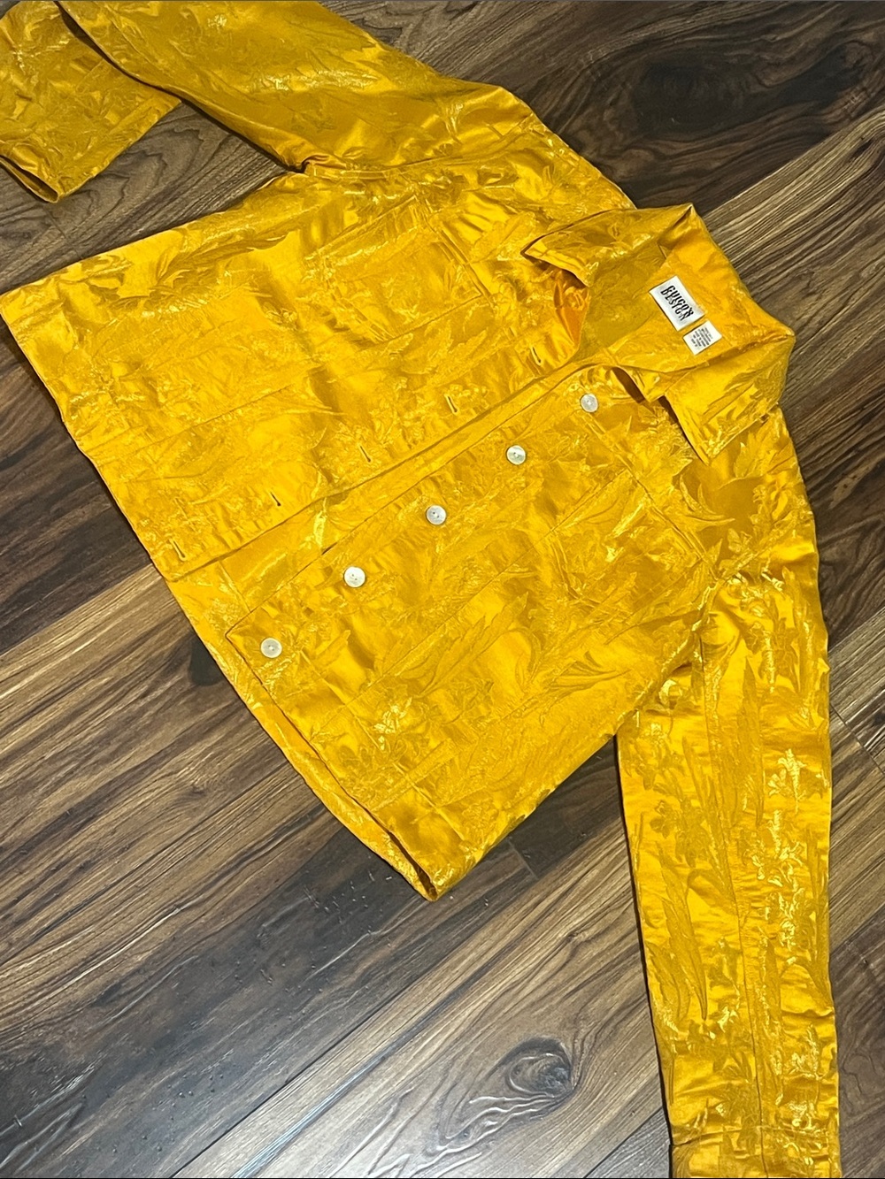 Chico's Metallic Mustard Yellow Jean Jacket